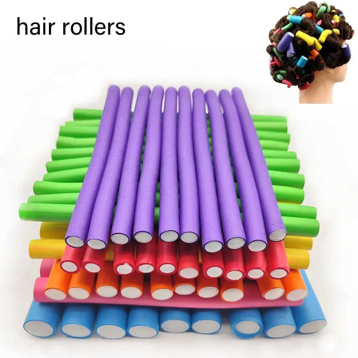 10 pieces of flexible curling stick curler soft foam curler flexible curling modeling tool curler no heat W250113