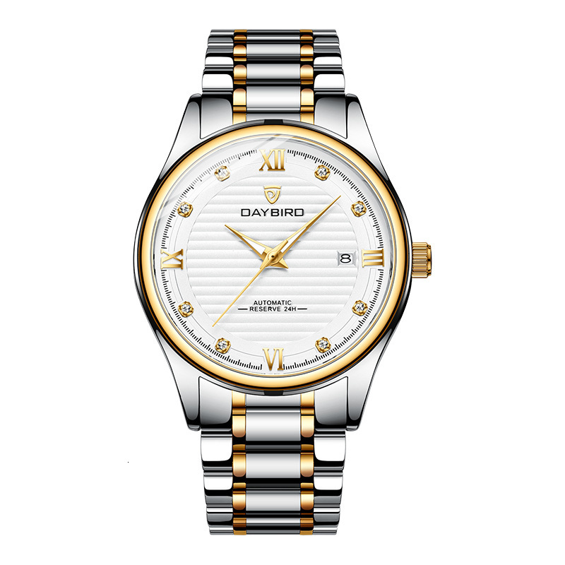 Men's Elegant Automatic Mechanical Watch with Skeleton Design, Night Glow, and Waterproof Steel Band Newly designed men's watch
