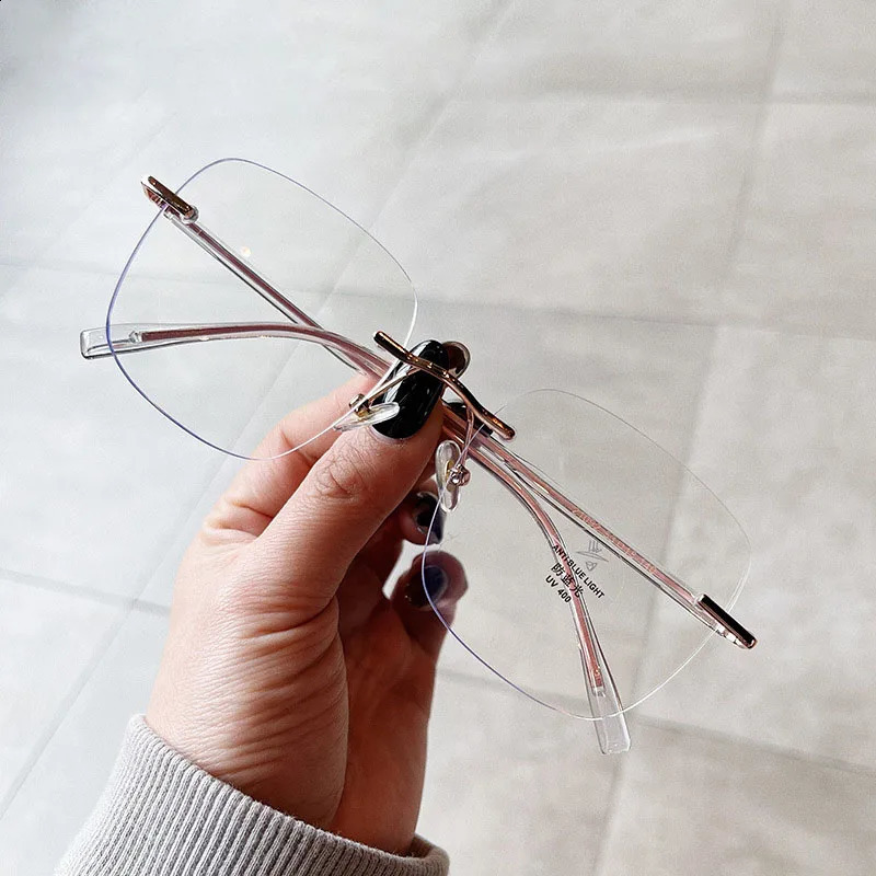 Style Rimless Men Women Eyeglass Frames Korean Blue Light Blocking Mens Glasses Good Quality Frame 250110