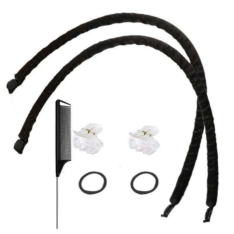 Mini Thin Non Heat Curl Headband for Easy Night Free Curling Lazy Girls Soft Wave Non Heat Button Headband W250113