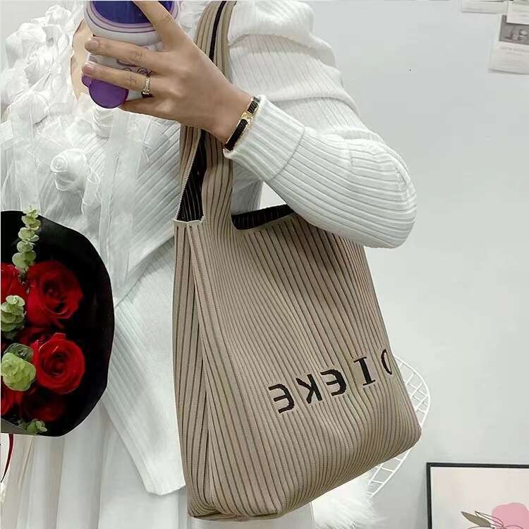 New Knitted Shoulder Diagonal Span Large Capacity Versatile Travel Commuter Letter City Office Shopping Bag