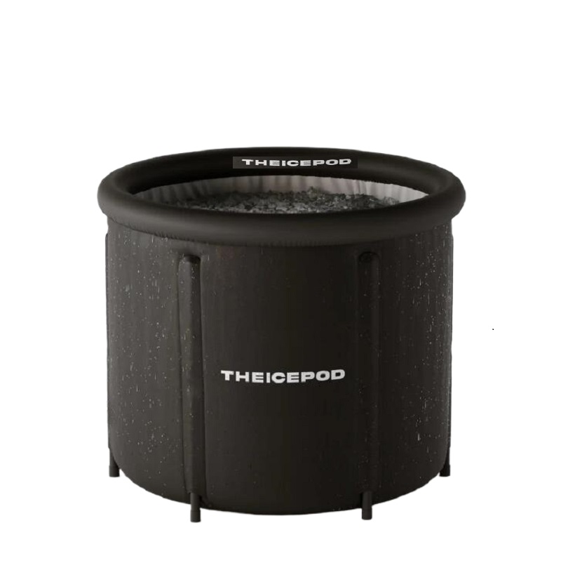 The Ice Pod Black poles ice bath nylon fabric thick PVC high quality material made ice pod insulated bath bucket