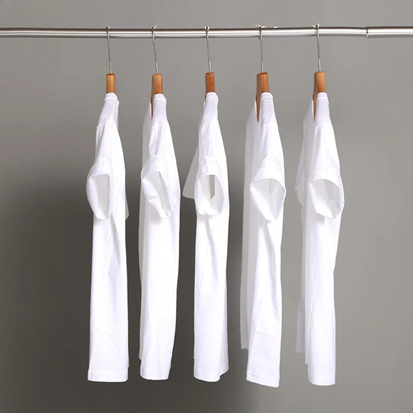 Mens T Shirt Cotton High Quality Short Sleeve Top Man Summer Breathable Round Neck Loose Black White Tee 250113