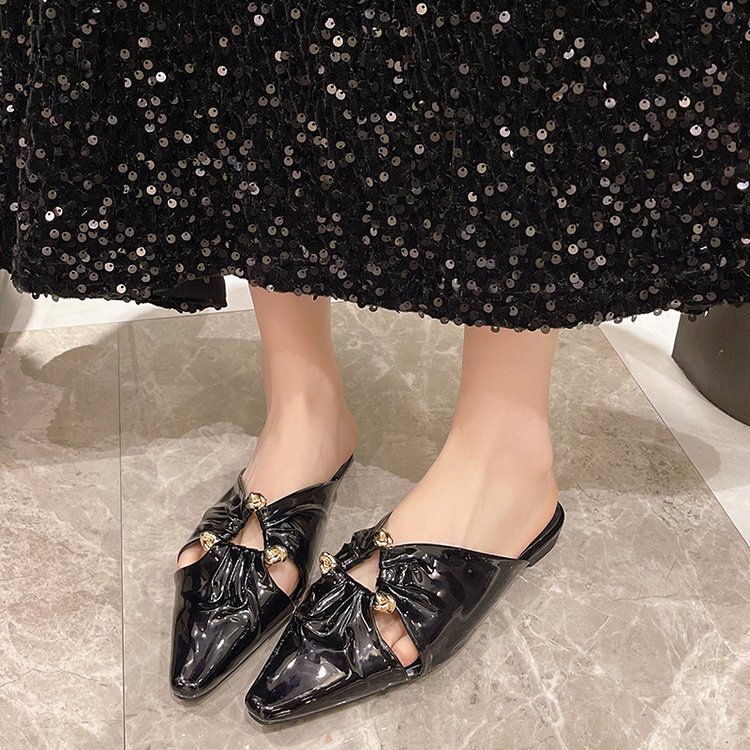 NEW hot Women Slippers Flat Bottom Pointed Toe Fashion Design Slip-on Versatile Triple Black Green Free shipping