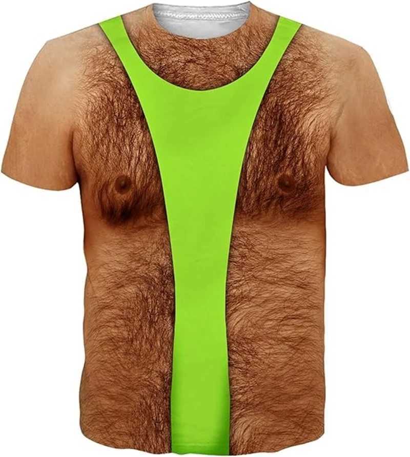 3D Print Fake Musle Graphic T Shirt Men Clothing Summer Funny Ugly Men T-shirts Harajuku Y2k Fashion Party Short Sleeve Men Tee X250113