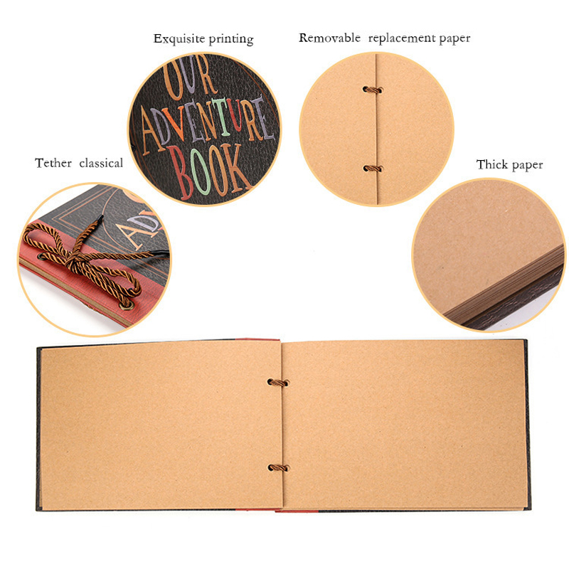 DIY Photo Album Travel Scrapbook Our Adventure Book Travel Diary Loose-leaf Photobook Souvenir Book Valentine's Day Gift