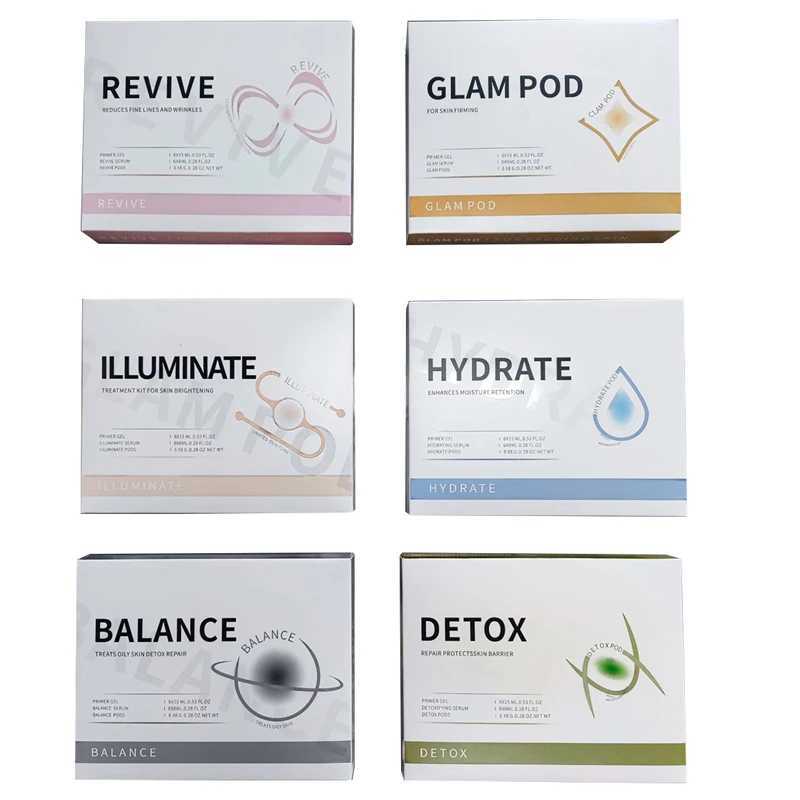 Hydrate Glam Revive Detox Illuminate Kit Pods Serum Facial SPA Serum For Bubble Beauty Machine Facial Oxygen Aqua CO2 Serum GelsXJ250113