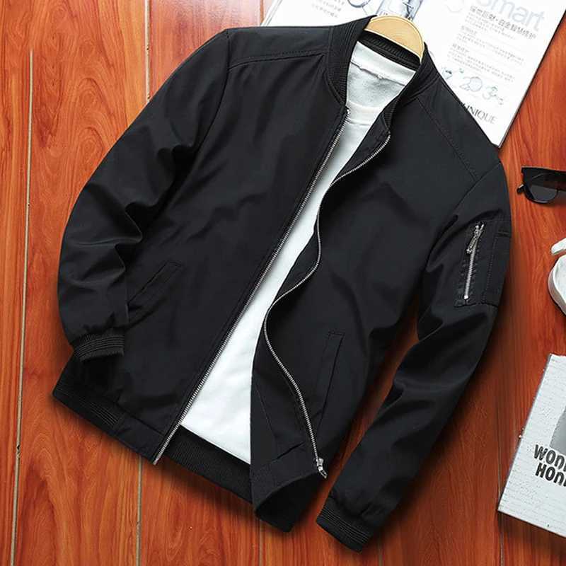 M-4XL Mens Jacket Autumn Thin Long Sleeve Baseball Uniform Windproof Cycling Jacket Solid Zipper Casual Jacket X250113