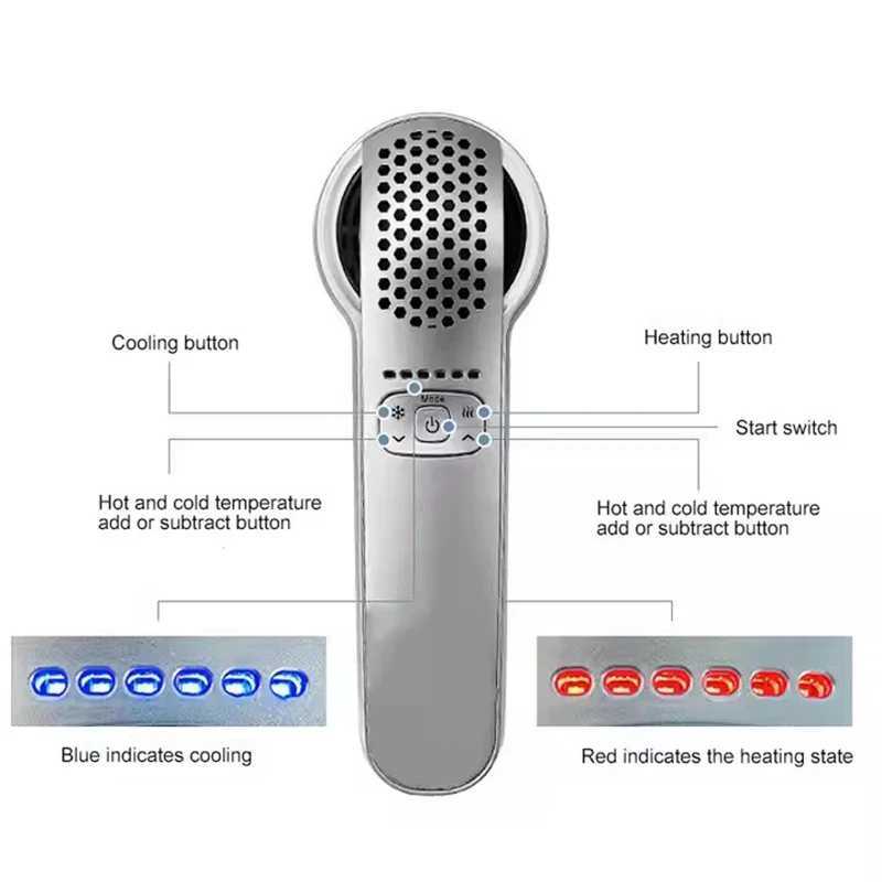 Hot Cold Hammer Home Facial Massager Lead-in Device Skin Lifting Tighten Rejuvenation Anti-aging Moisturizing Beauy MachineXJ250113
