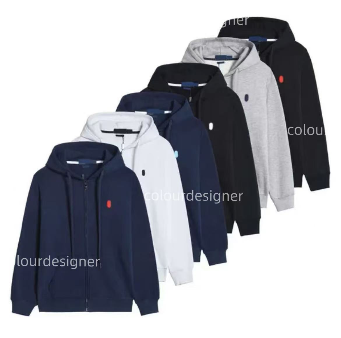 mens hoodies designer zip up hoodie sweatshirt long sleeve Recreational sports Sweatshirts polo Loose hooded cardigan jacket Pure cotton solid coat si