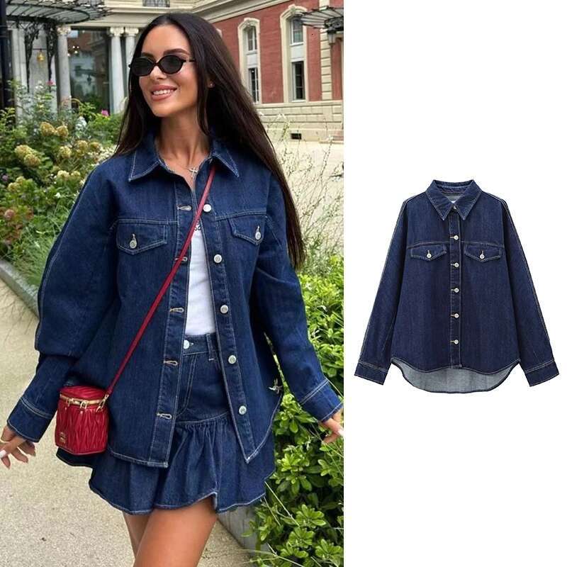Denim Shirt Jackets Autumn New Chic Loose Warm Street Women's Jacket & Elegant Fashion Youth Coat