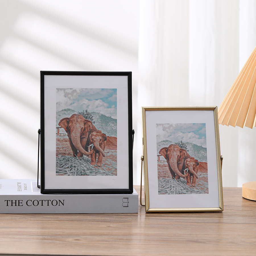 Elegant Metal Photo Frame Transparent Surface 6/7/8 Inch Sizes Perfect Home & Office Decor - Great for Holiday Gifting H260306