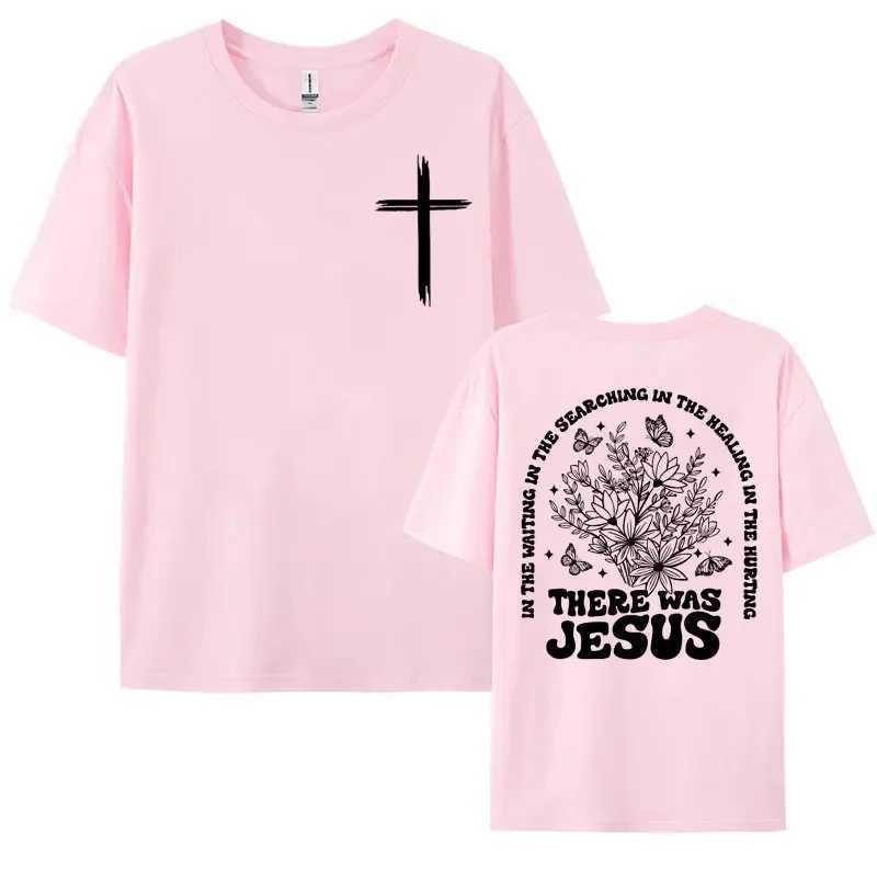 There Was Jesus Tee Shirt Floral Christian Aesthetic Clothing T Shirt Men Womens Fashion Trend High Quality T-shirt Streetwear X250113