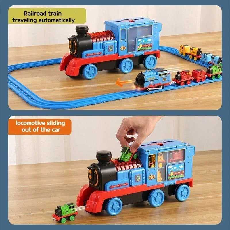 Thomas and Friends Rail Train Suit Racing Track Orbital Set Big Size Train Storage Box Toy Casting Alloy Model Children Toy Gift X250113