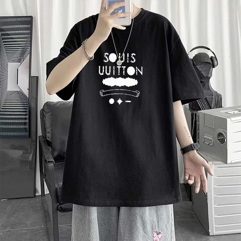 Men's T-Shirts Designer Luxury Solid color short sleeved T-shirt for men trendy versatile simple summer loose fit half sleeved white T-shirt top for men