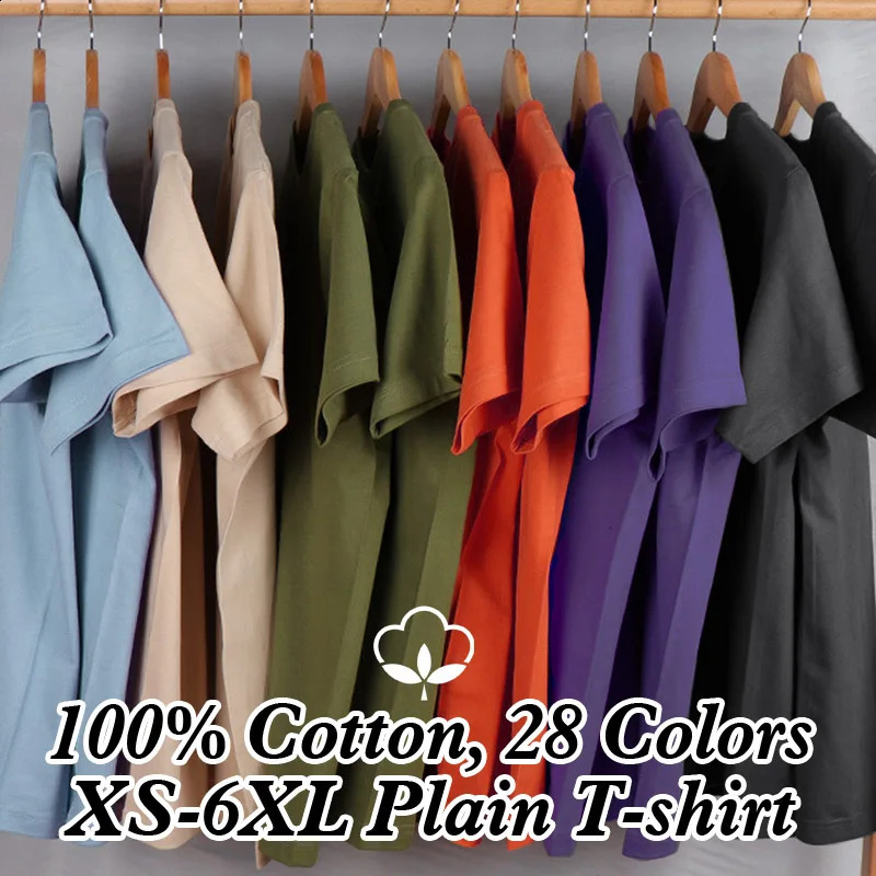 100 USA Cotton T shirt MenGAAJ Plain TopsShort Sleeve TshirtSoild TshirtFashion TeeQuality Mens Clothing200gsm 7oz 250113