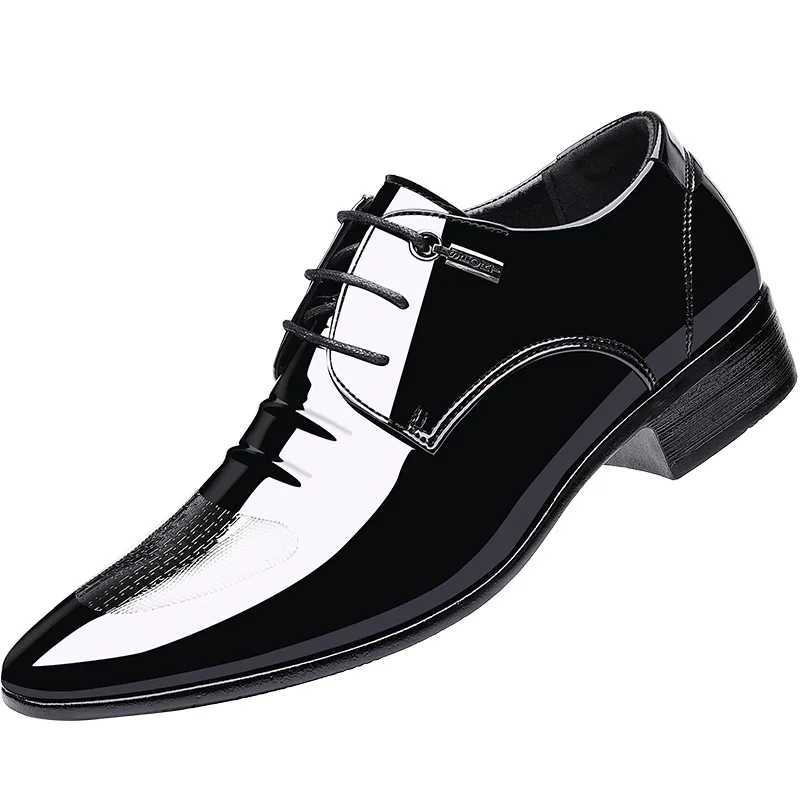Luxury Business Oxford Leather Shoes Men Breathable Patent Leather Formal Shoes Plus Size Man Office Wedding Flats Male BlackXJ250113