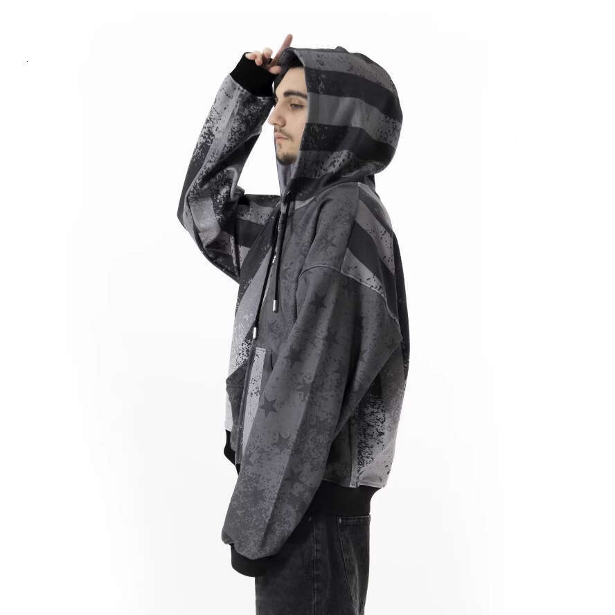 New American Flag Men's and Women's Sportswear, Couple Hoodies, Trendy Brand Gradient