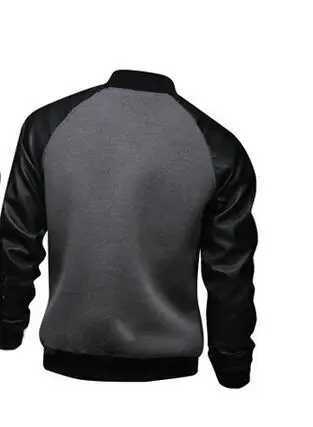Cool College Baseball Jacket Men 2017 Fashion Design Black Pu Leather Sleeve Mens Slim Fit Varsity Jacket Brand Veste Homme X250113