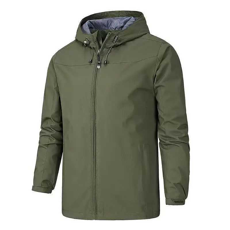 2024 Autumn/Winter Solid Color Mens Windproof and Rainproof Outdoor Sports and Leisure Business Jacket with Customizable X250113
