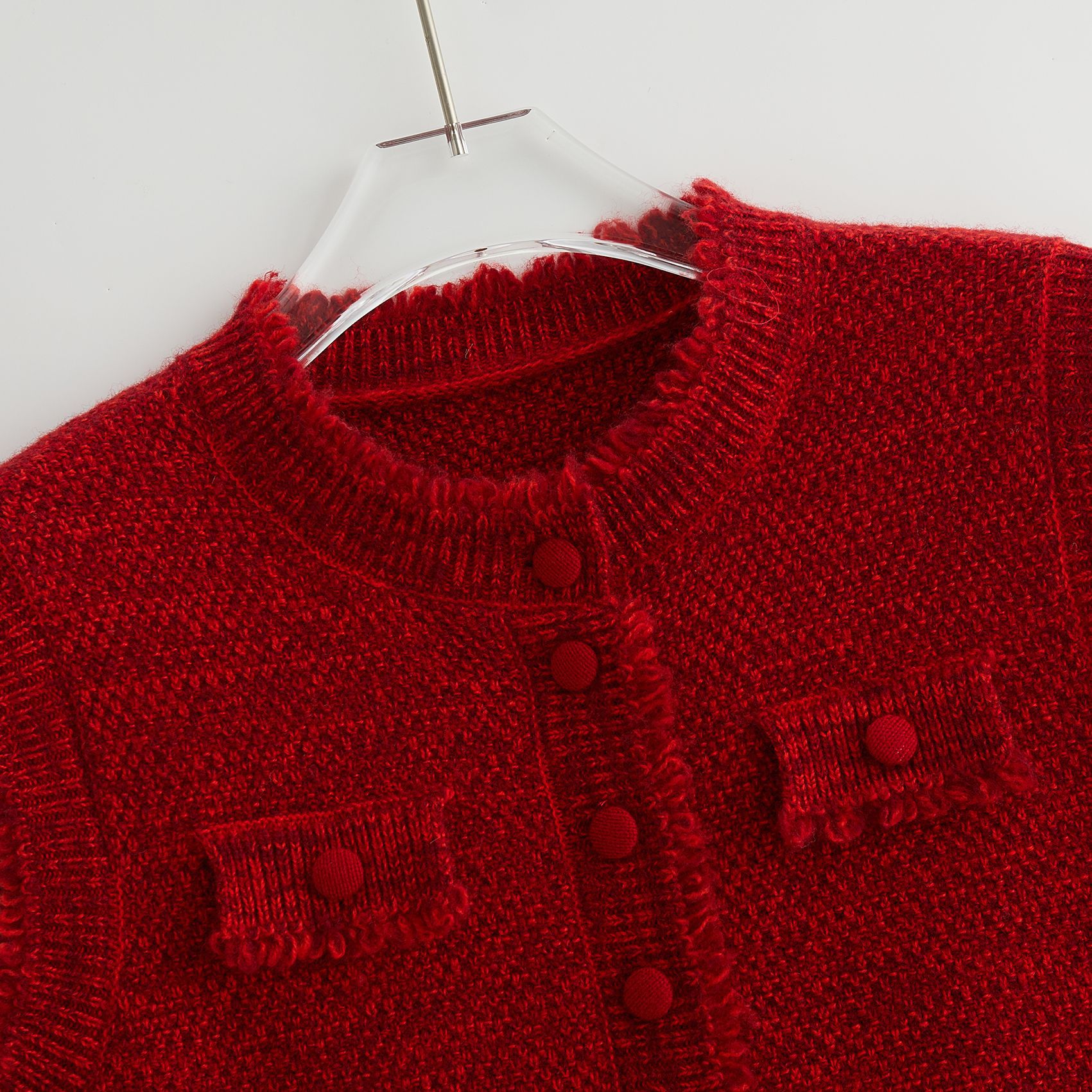 D200 Xiao Xiangfeng autumn new retro coarse flower knitted sweater vest female beaded vest