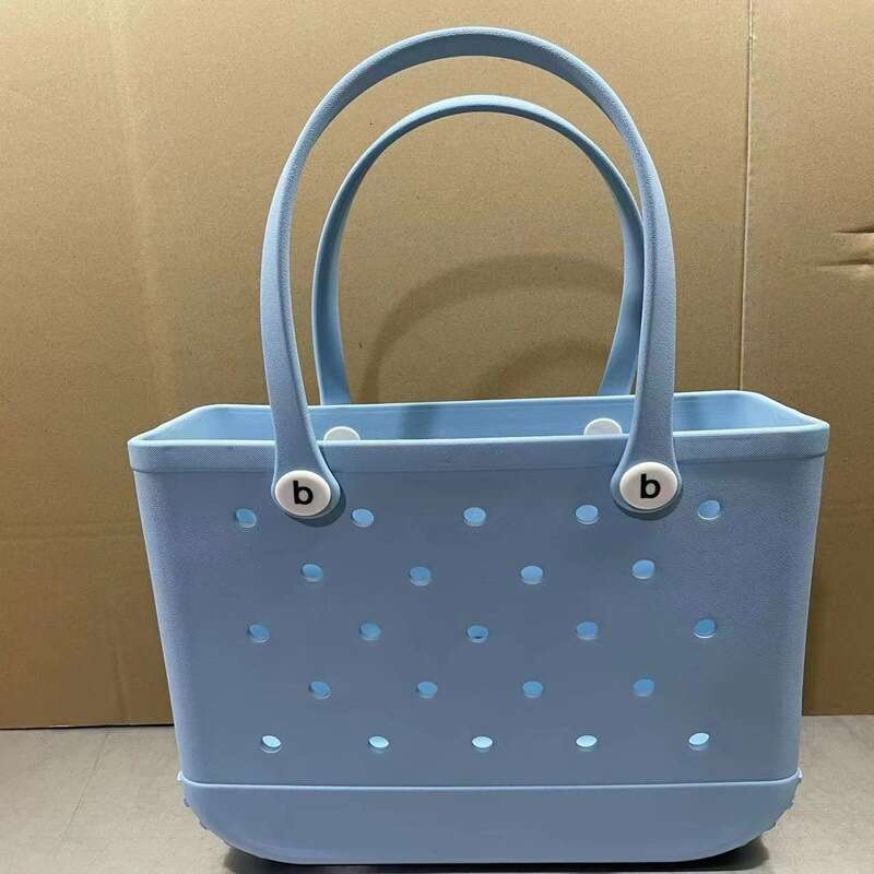 EVA beach fashionable outdoor printed hole tote storage bag, women's basket shoulder bag