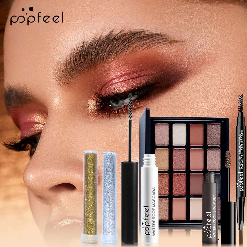 Kit Full Set Box Glitter Eyeshadow Plate Powder Blush Lipstick Foundation Professional Multifunctional Women Makeup Gift