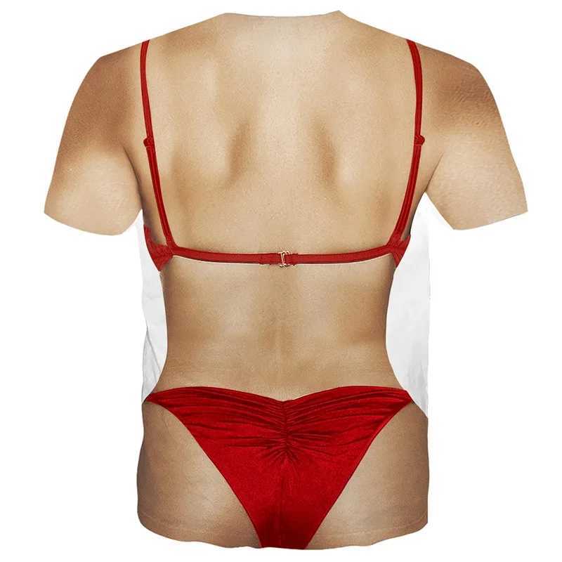 3d Print Women Bikini Graphic Funny Tshirt For Men Short Sleeve Oversized Tee Shirt Casual Creative Print Crewneck Tees Top X250113