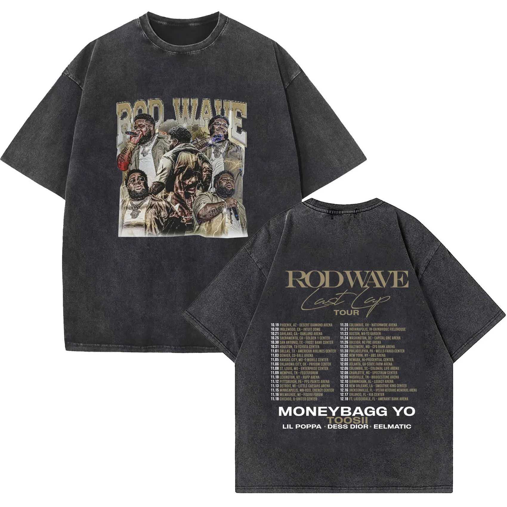 Singer Rod Wave Last Lap Tour 2024 New T Shirt Men Women Vintage Washed Short Sleeve T-shirts Hip Hop Clothing Oversized T-shirt X2501131