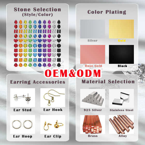 Luxury Women 1ct moissanite Jewelry diamond shine Earring 925 Sterling Silver Earrings