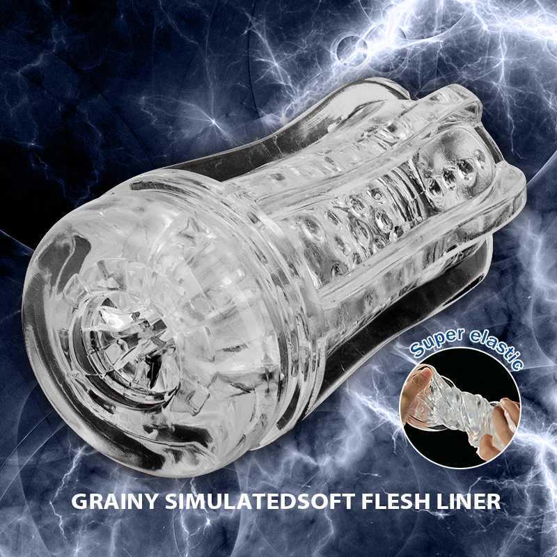 Reusable Male Masturbation Cup Soft Transparent Vagina Adult Endurance ExerciseVacuum Pocket Cup for MenXJ250113