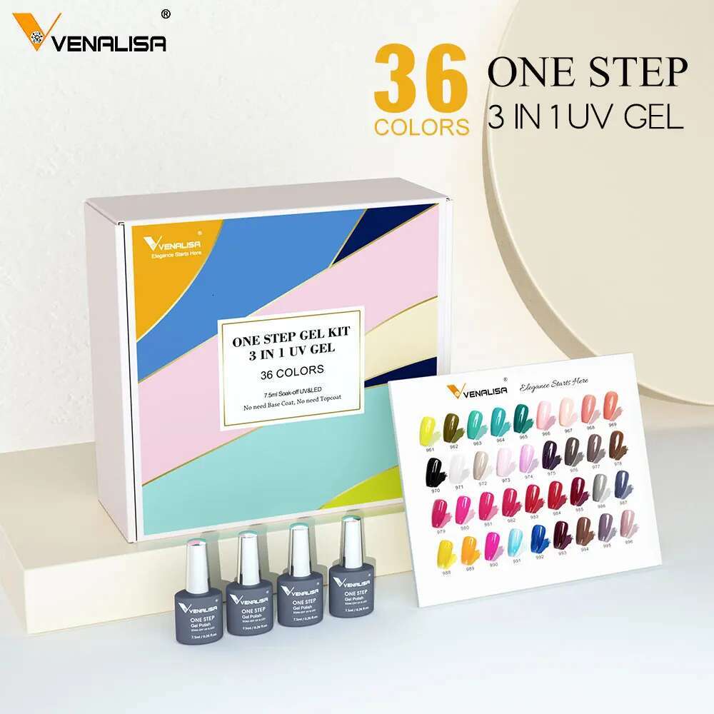 1 Set VENALISA VIP Kit Polish VIP4 Hema Free Lacquer New Learner Wholeset Nail Manicure Soak off UV LED Gel Varnish