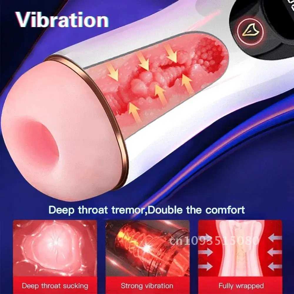 Automatic Male Masturbator Cup Sucking Vibration Blowjob Real Vagina Pocket Pussy Penis Oral Sex Mane Toys Man Adults GoodsXJ250113