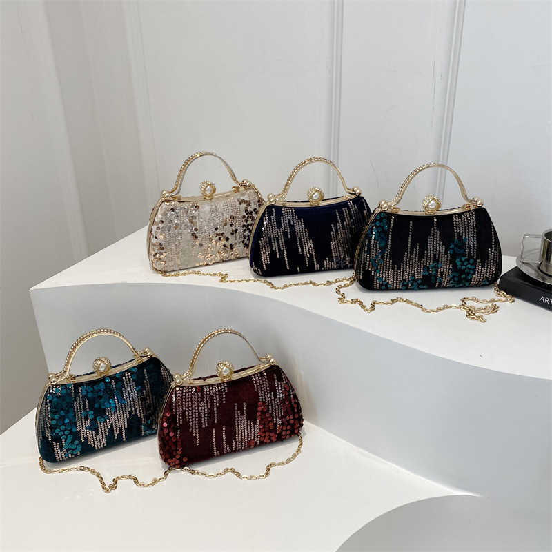 Ladies' Bag 2025 New Fashion Sequin Dinner Ins Internet Famous Western-style Versatile Chain Box 250113