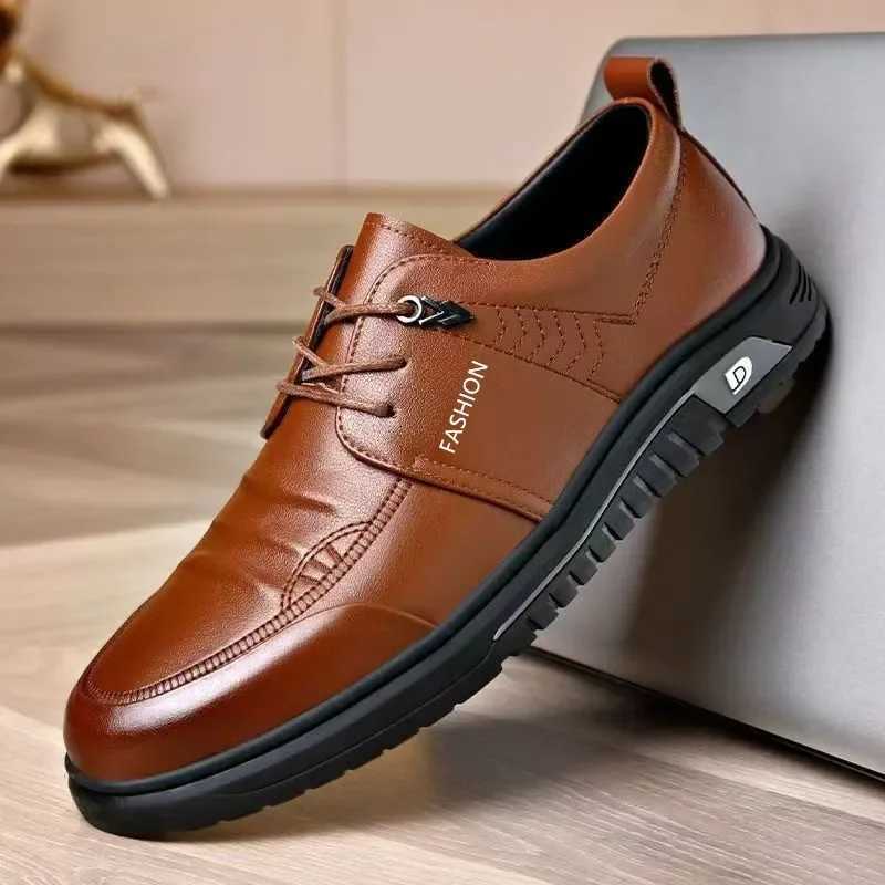 Mens Dress Shoes New Shiny Business Work Shoes Autumn Thick-soled Comfortable British Casual Mens Pu Leather Shoes for MenXJ250113