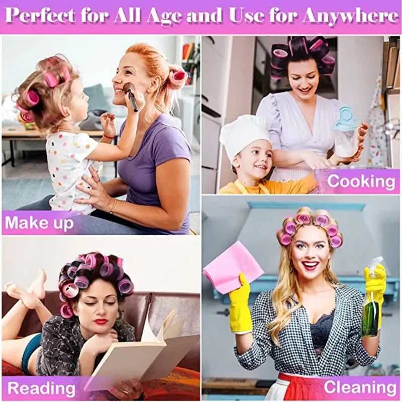 Curler Automatic Grip Hook Curler Non Heat Salon Clothing Curler Giant Size Adhesive Styling Tool W250113