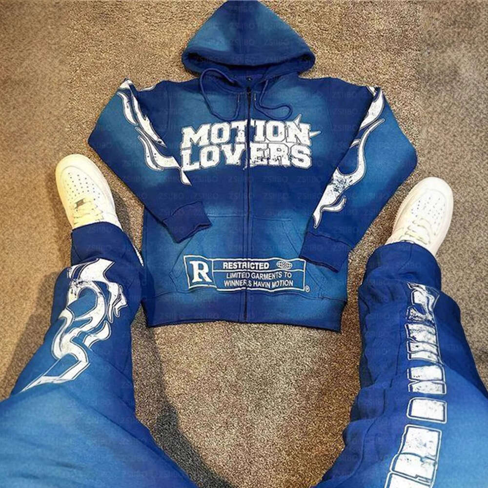 Y2K Personalized Street Hip Hop Punk Style Washed Fabric Letter Printed Hoodie