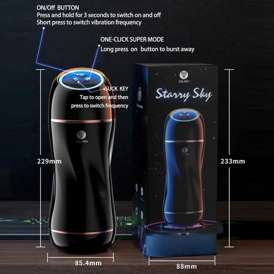 GALAKU Male Masturbator Automatic Sucking Masturbation Cup Deep Throat Oral Vagina Suction Blowjob Vibrator Sex Toys for Men 18+XJ250113