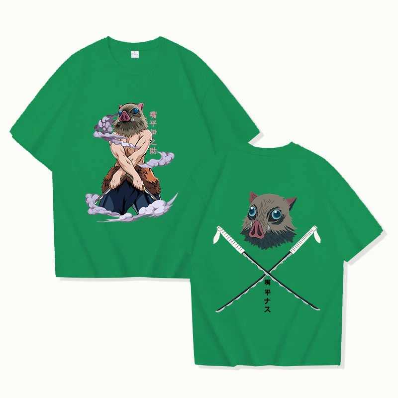 New Hot Anime Hashibira Inosuke Printed T-shirts Women Men Fashion Casual Loose Round Neck Creative Personalized T-shirts X250113