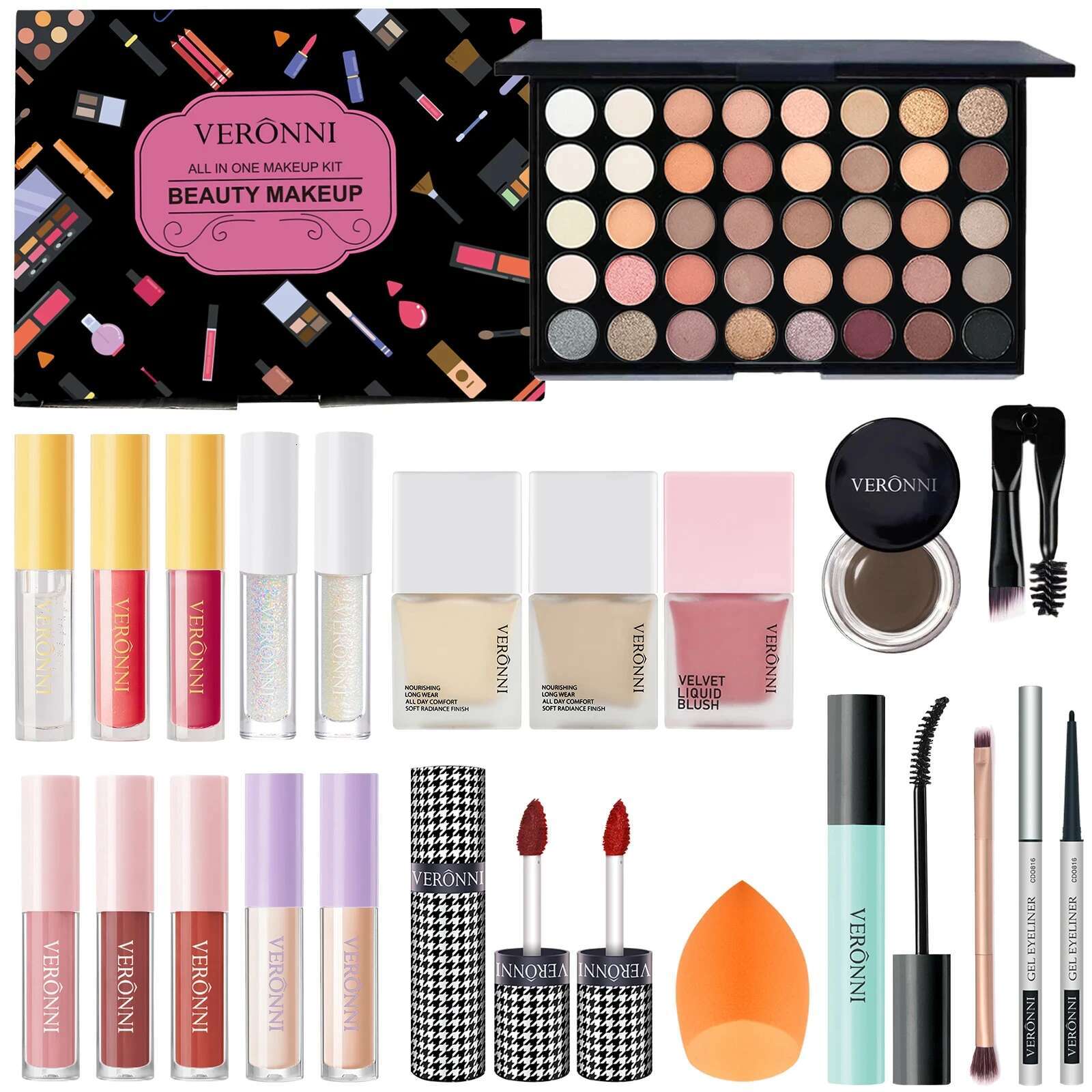 VERONNI MAKEUP SETS,All-In-One Sets Complete Sets,Multi-Purpose Women's Makeup Sets,Beginners and Professionals