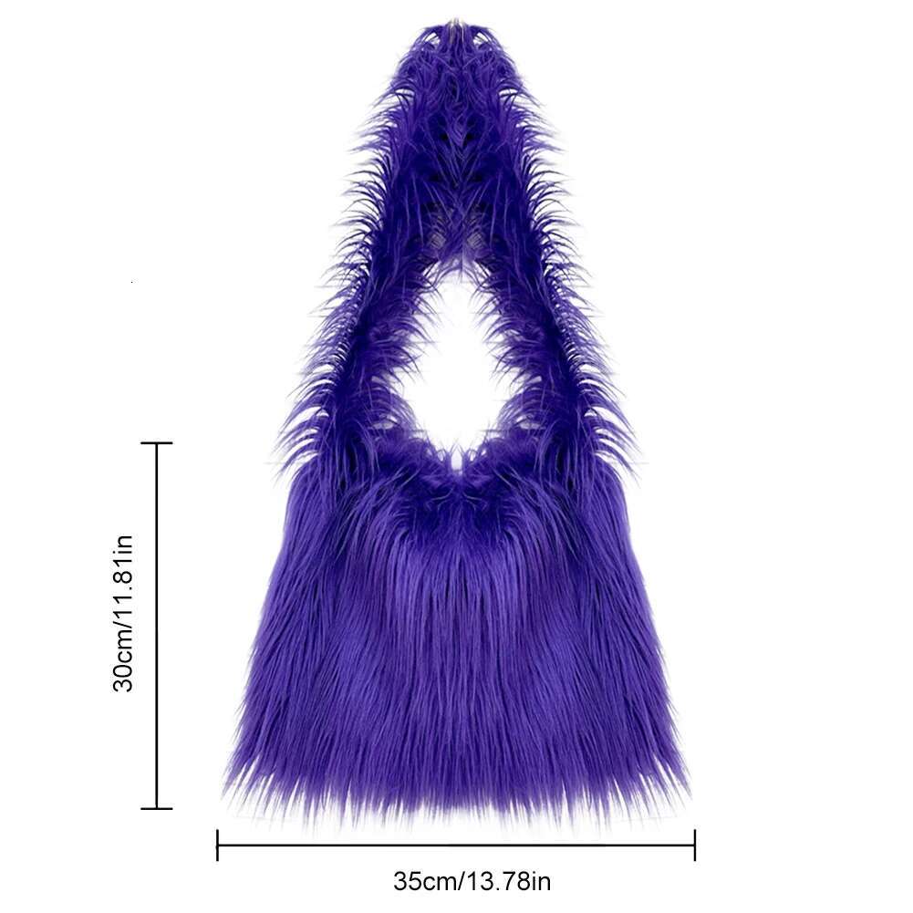 Faux Fur Crossbody For Women Furry Shoulder Winter Plush Tote Fluffy Messenger Bag Design Handbags Travel Shopper