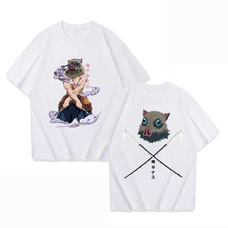 New Hot Anime Hashibira Inosuke Printed T-shirts Women Men Fashion Casual Loose Round Neck Creative Personalized T-shirts X250113
