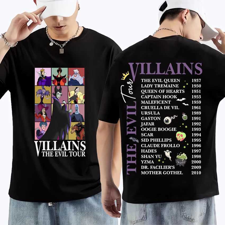 Villains Evil Tour Graphic T Shirts Hot sale Casual Loose Cotton short sleeve t-shirt High Quality funny Oversized Tee shirt X250113