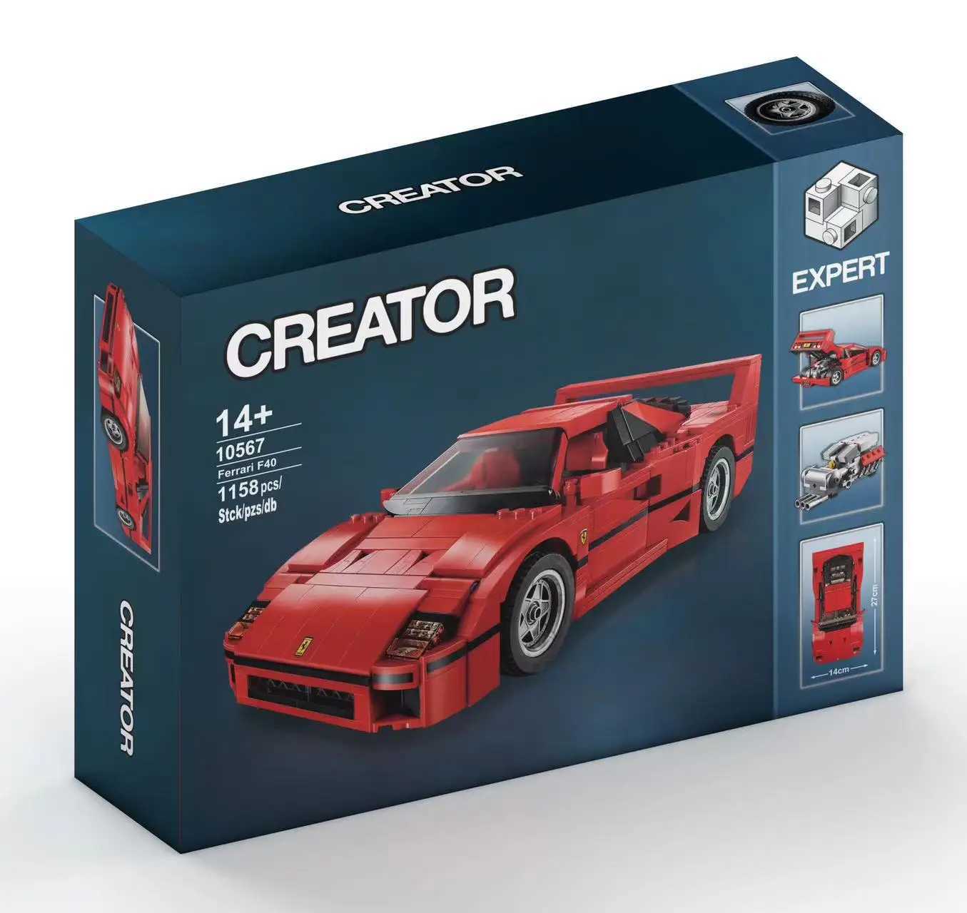 1192 Pcs Classic Racing F40 Compatible Moc-49743 Sports Car Splicing Assembly Building Block Toy Model Diy Kids GiftXJ250113