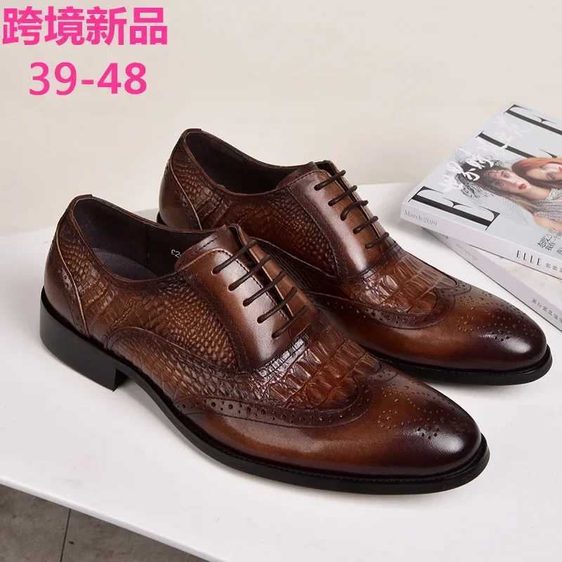 Men casual shoes Brock Oxford odile leather men formal spring and autumn 2022 new s forXJ250113