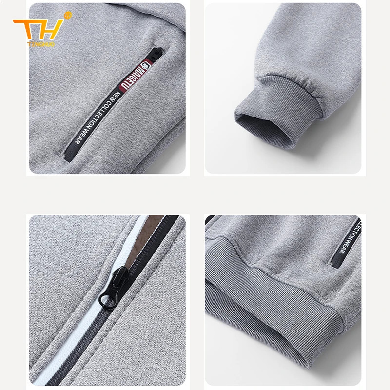 TINGHUO Sweater men hooded cardigan hoodies mens Fleece Zipper coats Men autumn winter 250113