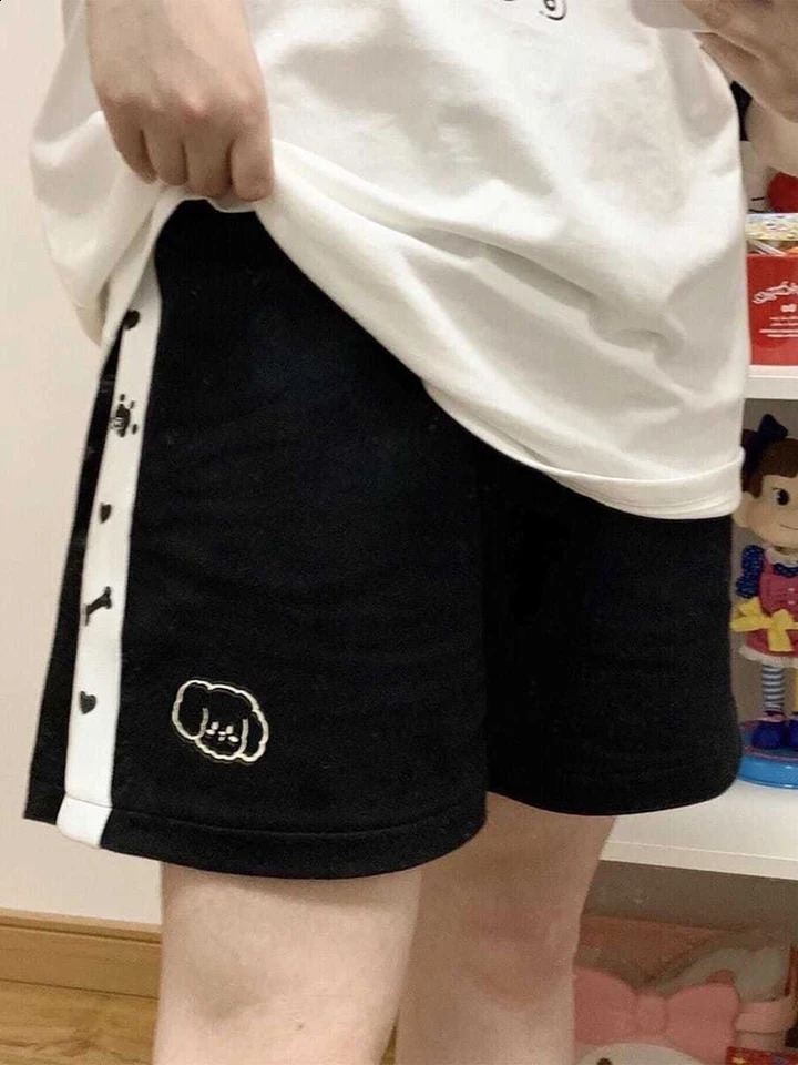 Jmprs Japan Cute Cartoon Print Short Kawaii High Waist Loose Sport Shorts Summer Preppy Style Casual Lady Vintage 250107