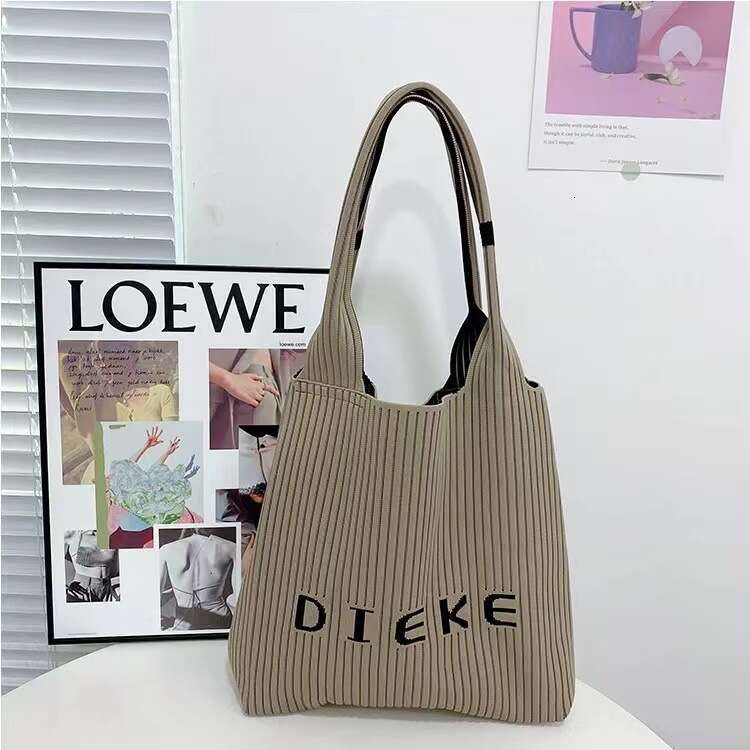 New Knitted Shoulder Diagonal Span Large Capacity Versatile Travel Commuter Letter City Office Shopping Bag