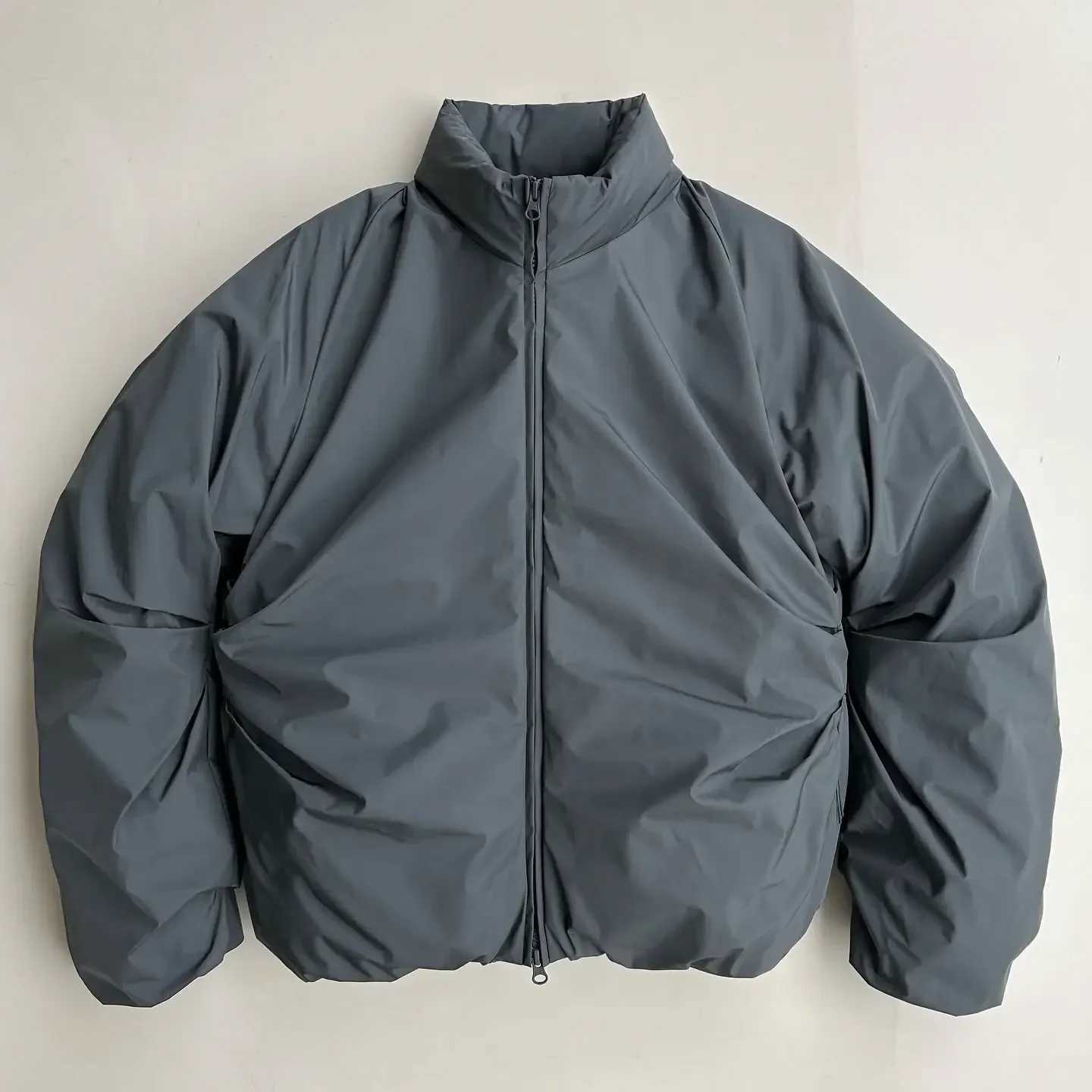 Y2K Korean Autumn and Winter New Mens Warm Double Zipper Pocket Cotton-Padded Jacket Harajuku Simple Casual Joker Couple Coat X250113