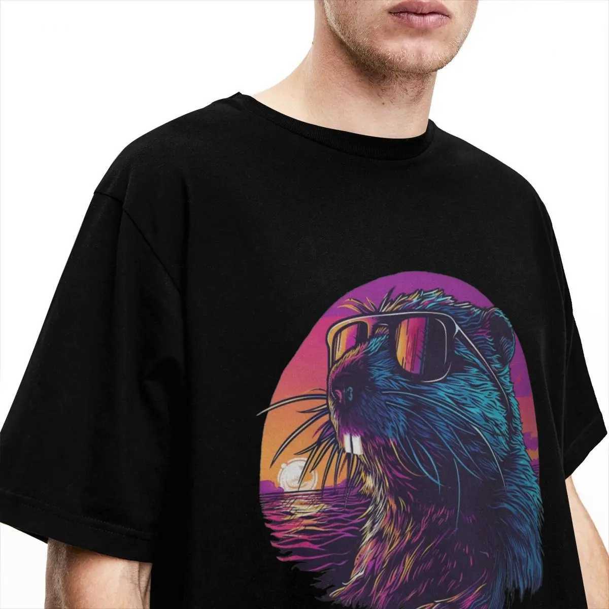 Couple T Shirt Synthwave Polish Beaver Meme Bobr Bober Kurwa T-Shirts Novelty Summer Tee Shirt Streetwear Design Cotton Tops X250113